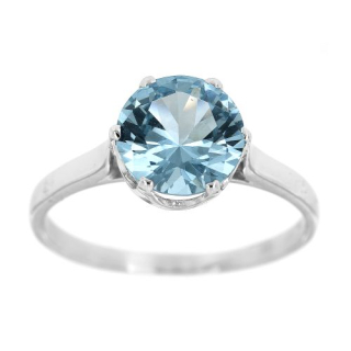 Dámský prsten s modrým kamenem 70m