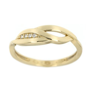 Zlatý dámský prsten s bílými kamínky 2183