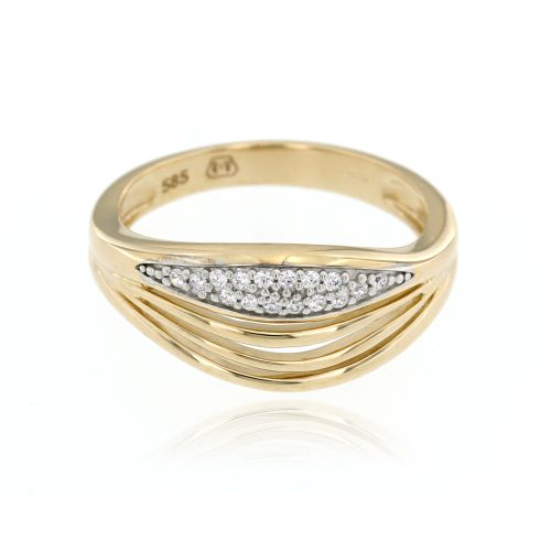 Zlatý dámský prsten s ozdobnými kamínky 315