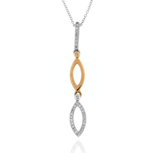 Diamantový náhrdelník v kombinaci bílého a růžového zlata 19913