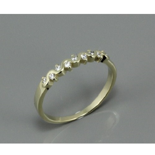 Dámský zlatý prsten s bílými zirkony  2086