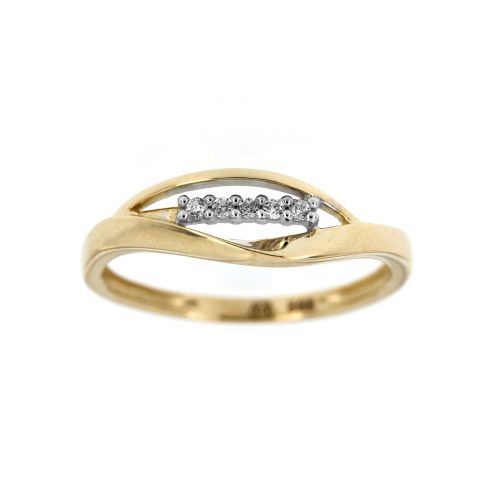 Zlatý prsten se zirkony GR366