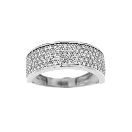 Stříbrný prsten s bílými kamínky 606