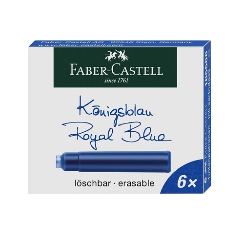 Inkoustové bombičky Faber-Castell - krátké modré
