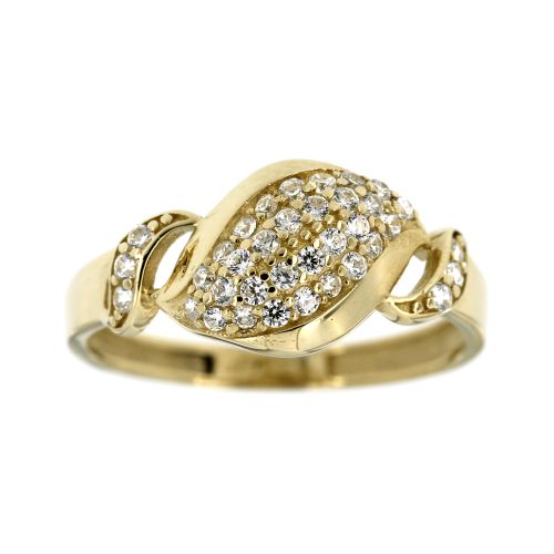 Zlatý prsten s ozdobnými kamínky 2512