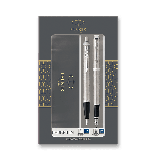 Parker IM Essential Stainless Steel CT - sada plnicí pero a kuličková tužka