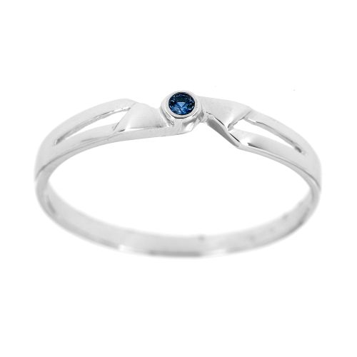 Dámský prsten s modrým kamínkem 1178bm