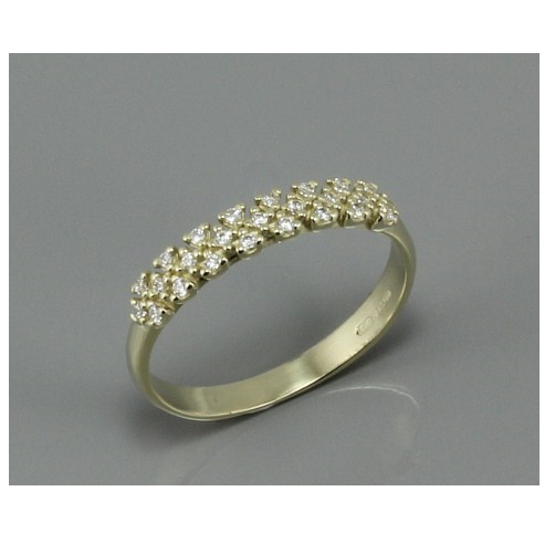 Zlatý prsten s drobnými zirkony 2059