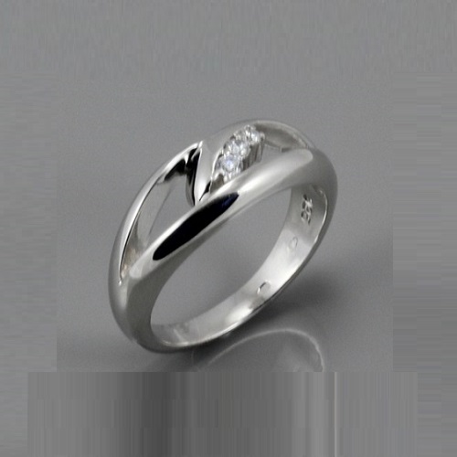 Stříbrný prsten se zirkony 314AR848