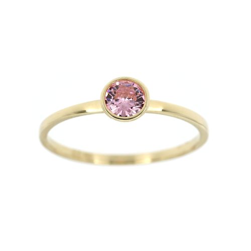 Zlatý prsten s růžovým kamenem 4302ž
