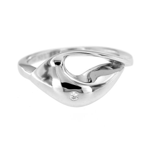 Stříbrný prsten ve tvaru kapky 6470