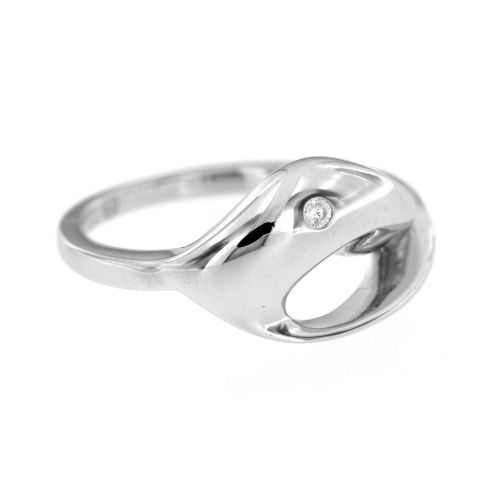 Stříbrný prsten ve tvaru kapky 6470