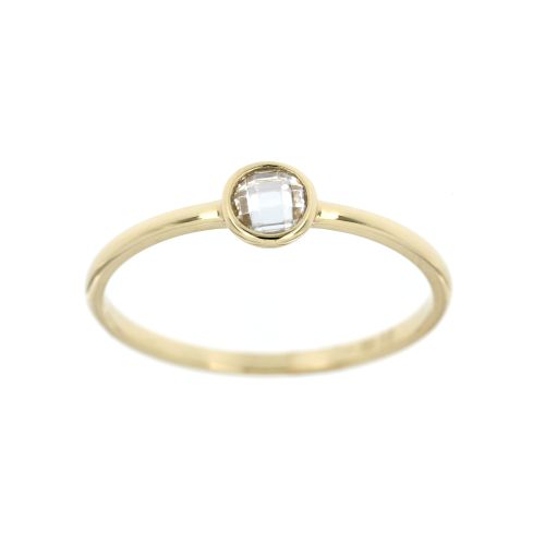 Zlatý prsten s bílým zirkonem 4373ž