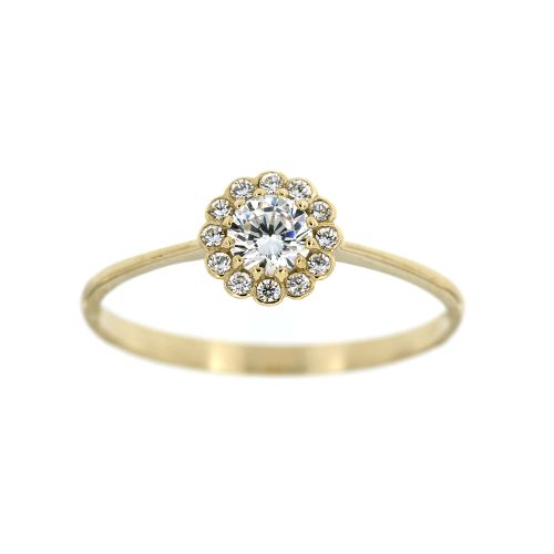 Dámský zlatý prsten kytička 109C