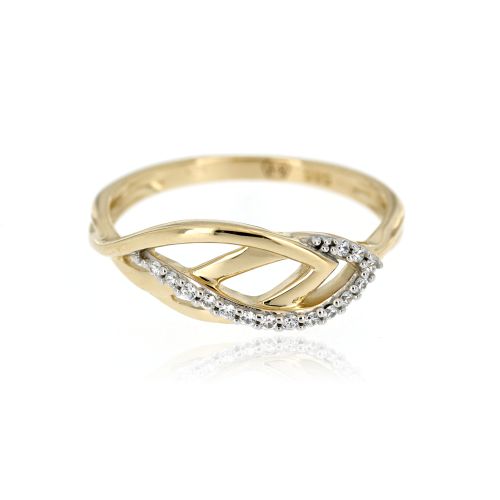 Zlatý dámský prsten ve tvaru lístku 272