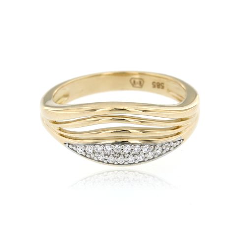 Zlatý dámský prsten s ozdobnými kamínky 315