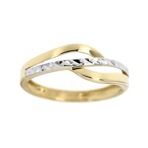 Dámský dvoubarevný zlatý prsten 3479