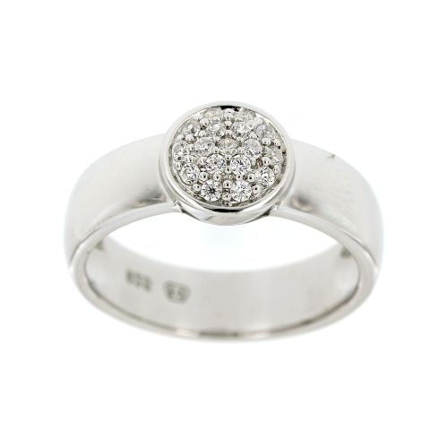 Stříbrný prsten s drobnými zirkony 4877