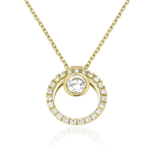 Diamantový náhrdelník ze žlutého zlata 37055