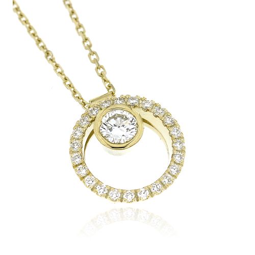Diamantový náhrdelník ze žlutého zlata 37055