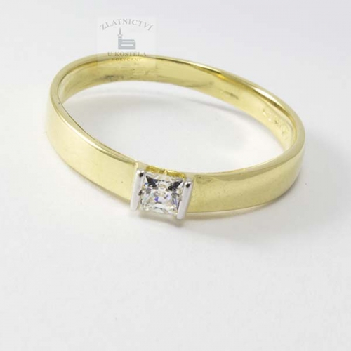Zásnubní prsten ze žlutého zlata Y2186