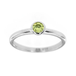 Stříbrný prsten se zeleným kamenem 1850