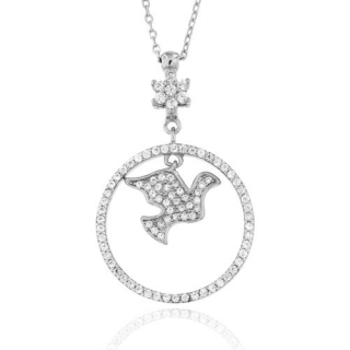 Dámský ozdobný náhrdelník ze stříbra 098