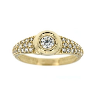 Zlatý prsten se zářivými zirkony 433