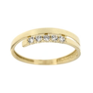Zlatý dámský prsten se zirkony 320