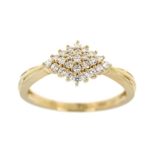 Zlatý diamantový prsten 1250F