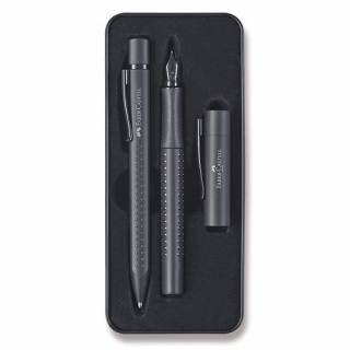 Faber-Castell Grip Edition - sada plnicí pero a kuličková tužka, černá