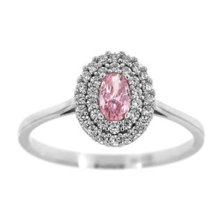 Dámský prsten s růžovým kamenem 1923r