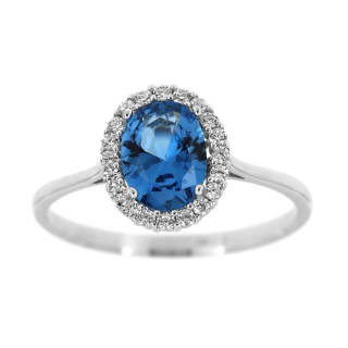 Dámský prsten s modrým kamenem 1850m