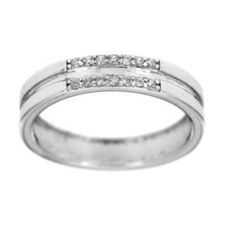 Stříbrný prsten s bílými kamínky 915b