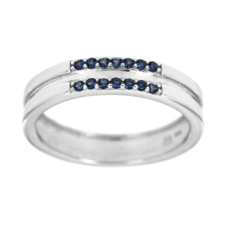 Stříbrný prsten s modrými kamínky 915m