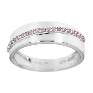 Stříbrný prsten s růžovými zirkony 955R
