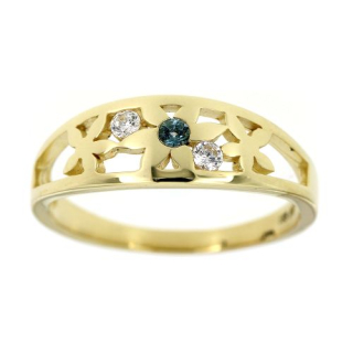 Zlatý prsten s kytičkami 119ž