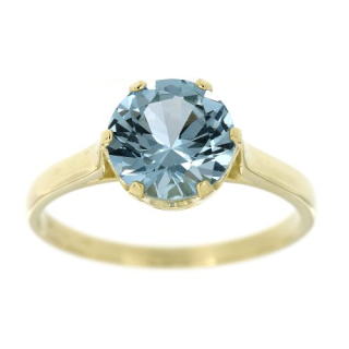Dámský prsten s modrým kamenem 70žm