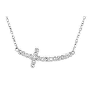Stříbrný dámský náhrdelník křížek 380