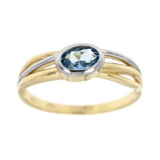 Zlatý prsten s modrým kamínkem 1750Mž