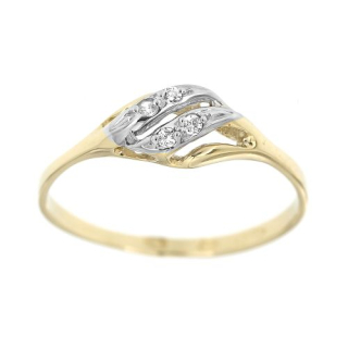 Zlatý dámský prsten s bílými kamínky 68ž