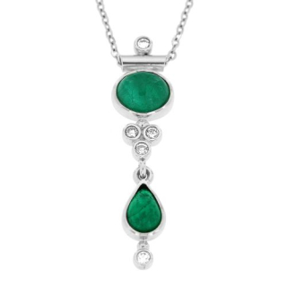 Diamantový náhrdelník se smaragdem 36026