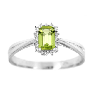 Diamantový prsten s olivínem 819zb
