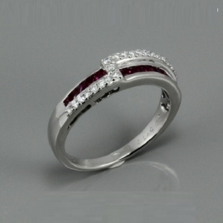 Diamantový prsten s rubíny K2472