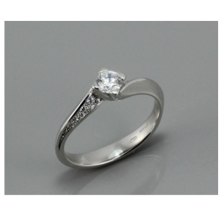 Elegantní dámský prsten z bílého zlata se zirkonem 2101