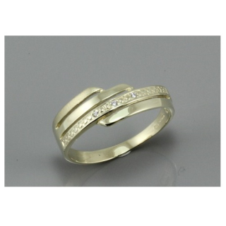 Originální dámský prsten ze žlutého zlata se zirkony 1844