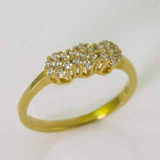 Dámský zlatý prsten se zirkony AN8134Z