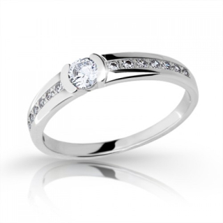 Dámský zásnubní prsten z bílého zlata DLR2106